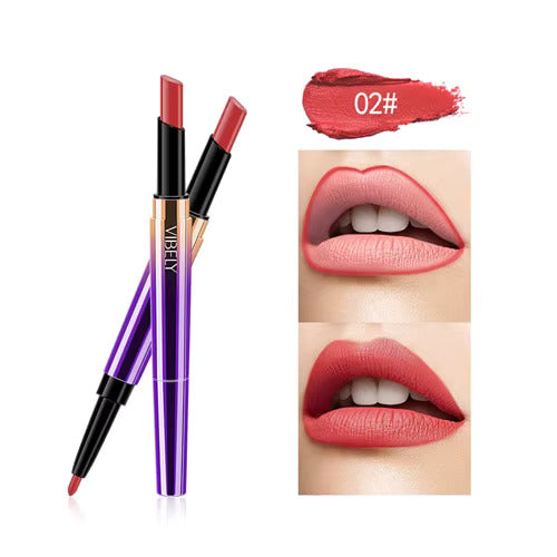 Soft Blur Velvet Lipstick – 2 in 1 Luxury Lipstick & Lip Liner (Korean Gradient Effect)