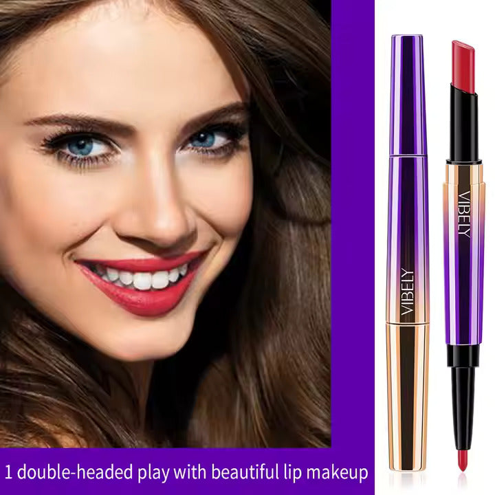 Soft Blur Velvet Lipstick – 2 in 1 Luxury Lipstick & Lip Liner (Korean Gradient Effect)