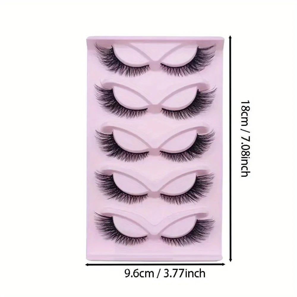 3Boxes(15 Pairs) Cat Eye Lashes Wispy Fake Lashes Fluffy Cat Eye Lashes Extensions False Eyelashe