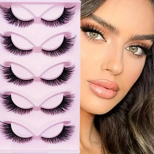 3Boxes(15 Pairs) Cat Eye Lashes Wispy Fake Lashes Fluffy Cat Eye Lashes Extensions False Eyelashe