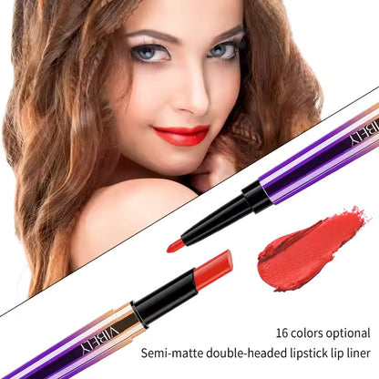 Soft Blur Velvet Lipstick – 2 in 1 Luxury Lipstick & Lip Liner (Korean Gradient Effect)