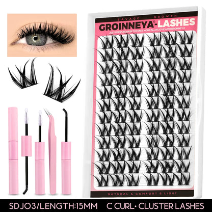 Lash Clusters Kit DIY Lash Extension Kit Individual Lashes Cluster with Lash Bond & Seal & Remover Eyelashes Extension