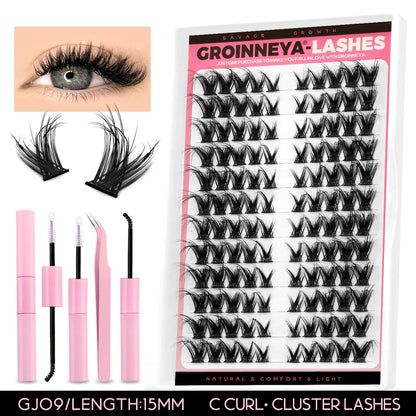 Lash Clusters Kit DIY Lash Extension Kit Individual Lashes Cluster with Lash Bond & Seal & Remover Eyelashes Extension