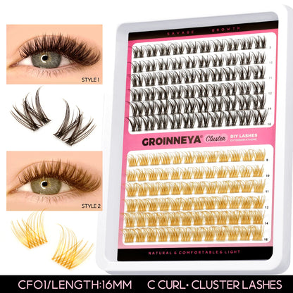 Lashes Clusters Set Extensions Kit Fake Eyelashes Mix Lash Clusters with Lash Bond Seal and Lash Applicator Tool Makeup