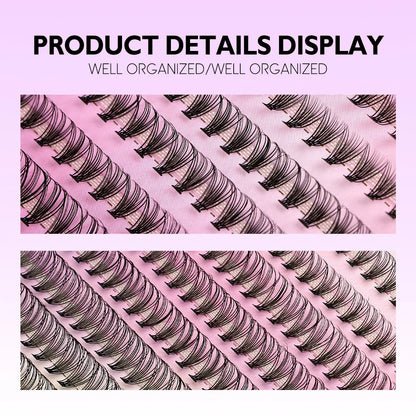 Lash Clusters Kit DIY Lash Extension Kit Individual Lashes Cluster with Lash Bond & Seal & Remover Eyelashes Extension