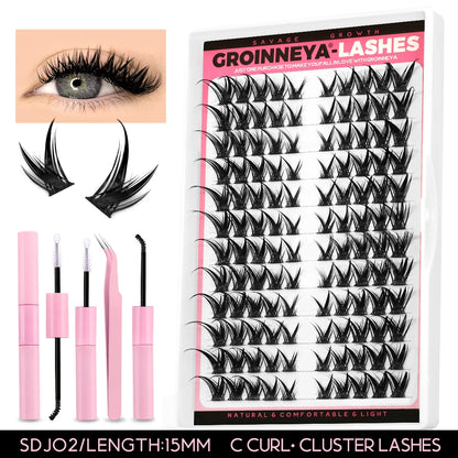 Lashes Clusters Set Extensions Kit Fake Eyelashes Mix Lash Clusters with Lash Bond Seal and Lash Applicator Tool Makeup