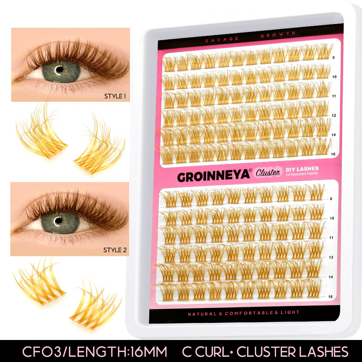 Lashes Clusters Set Extensions Kit Fake Eyelashes Mix Lash Clusters with Lash Bond Seal and Lash Applicator Tool Makeup