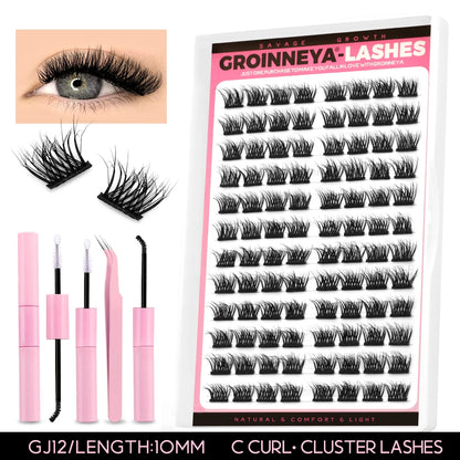 Lash Clusters Kit DIY Lash Extension Kit Individual Lashes Cluster with Lash Bond & Seal & Remover Eyelashes Extension