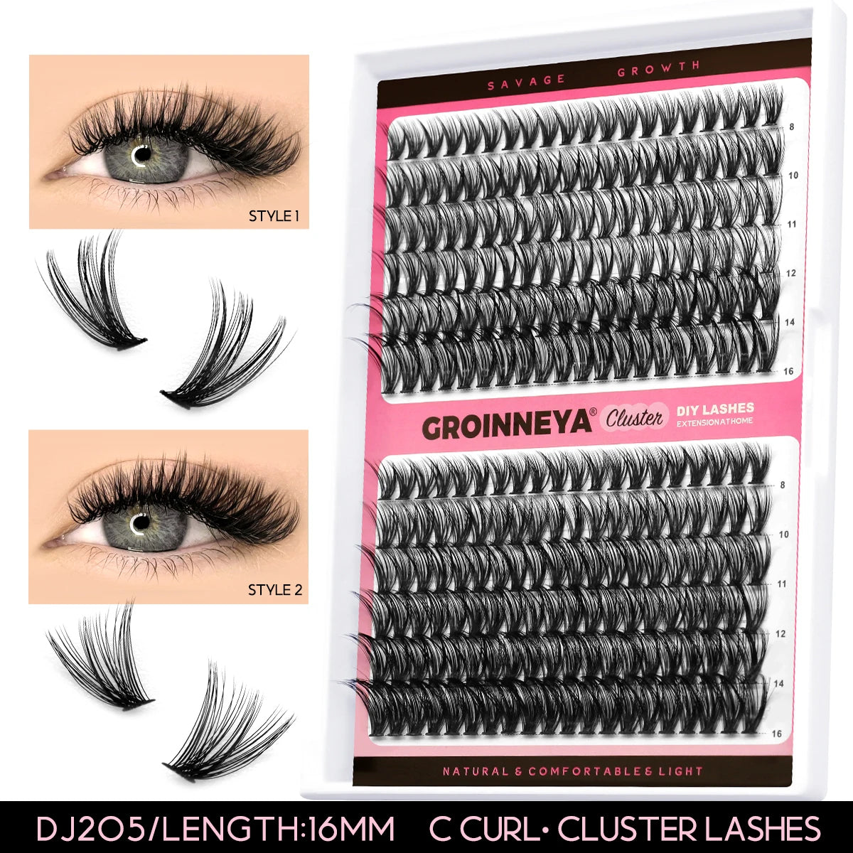 Lashes Clusters Set Extensions Kit Fake Eyelashes Mix Lash Clusters with Lash Bond Seal and Lash Applicator Tool Makeup