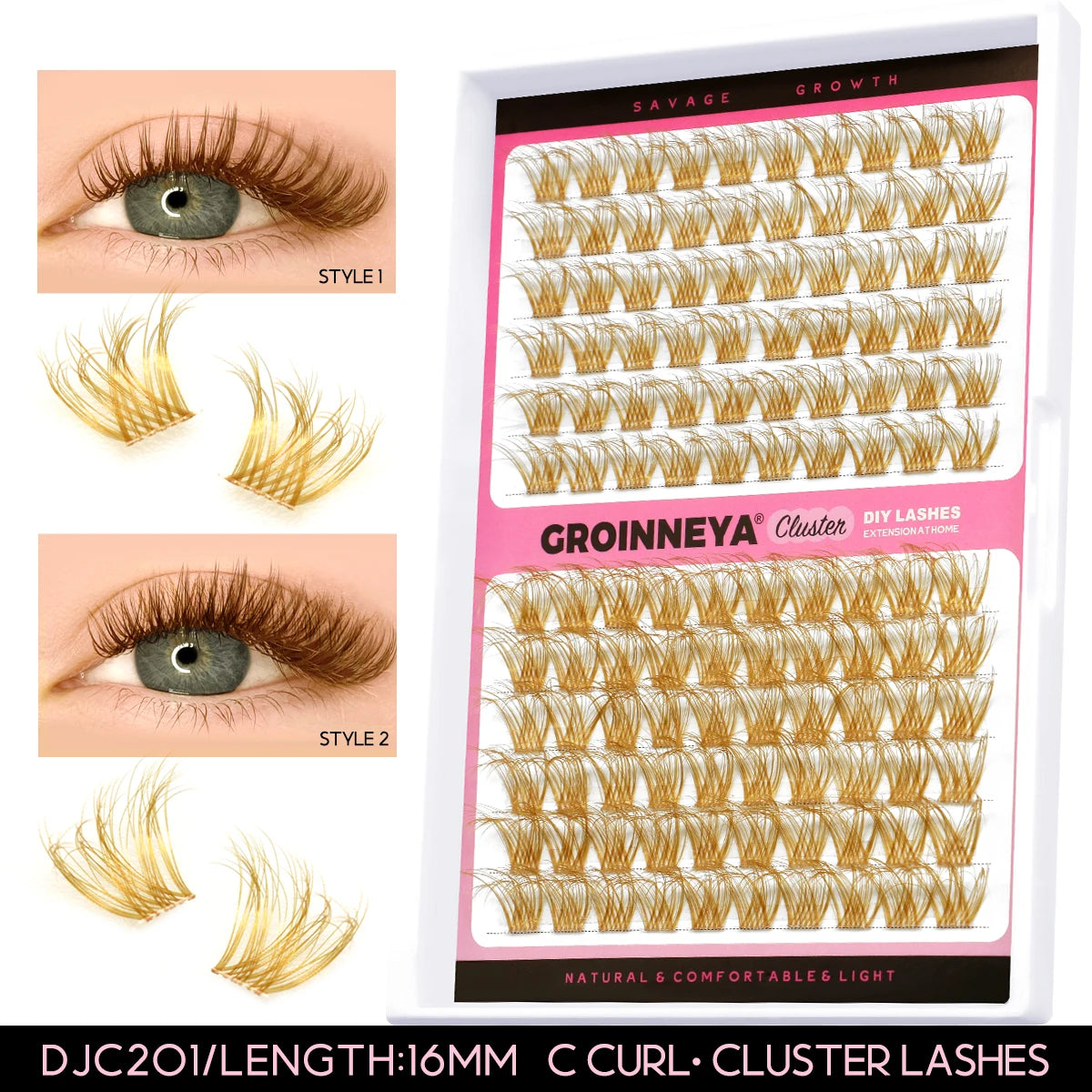 Lashes Clusters Set Extensions Kit Fake Eyelashes Mix Lash Clusters with Lash Bond Seal and Lash Applicator Tool Makeup