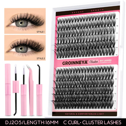 Lash Clusters Kit DIY Lash Extension Kit Individual Lashes Cluster with Lash Bond & Seal & Remover Eyelashes Extension