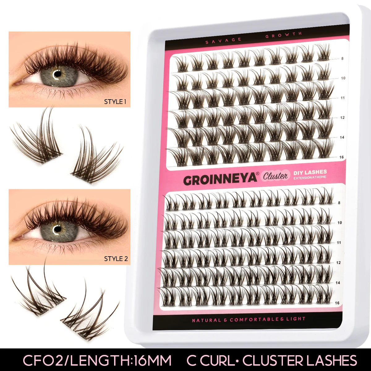 Lashes Clusters Set Extensions Kit Fake Eyelashes Mix Lash Clusters with Lash Bond Seal and Lash Applicator Tool Makeup