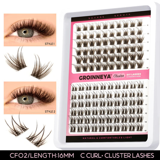Lashes Clusters Set Extensions Kit Fake Eyelashes Mix Lash Clusters with Lash Bond Seal and Lash Applicator Tool Makeup