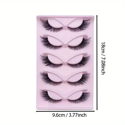 3Boxes(15 Pairs) Cat Eye Lashes Wispy Fake Lashes Fluffy Cat Eye Lashes Extensions False Eyelashe