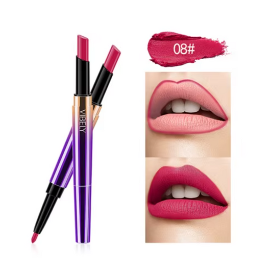 Soft Blur Velvet Lipstick – 2 in 1 Luxury Lipstick & Lip Liner (Korean Gradient Effect)